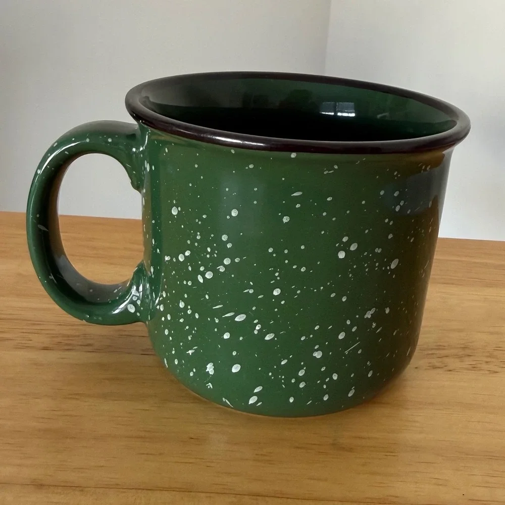 Smugglers Notch‎ Vermont Green Speckled Souvenir Ceramic Coffee Mug